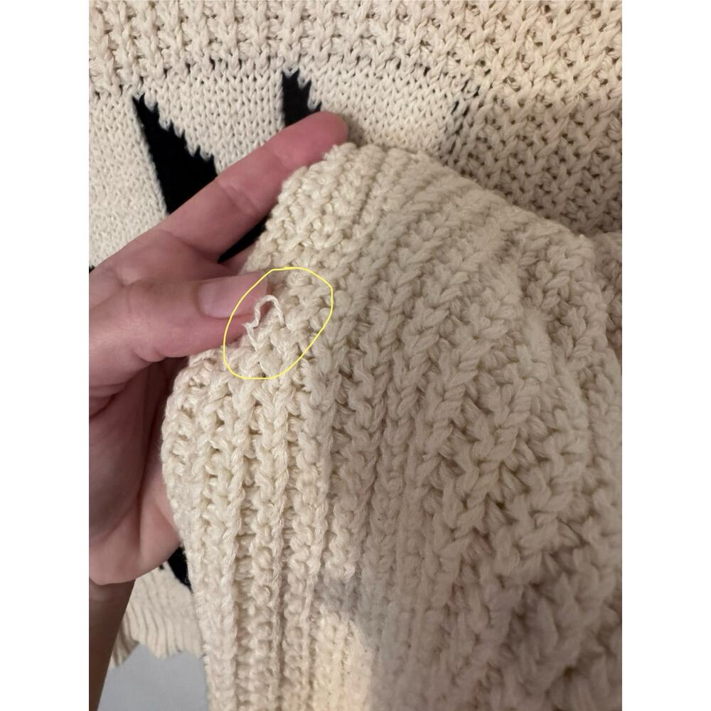 Vintage Isabel Marant Geometric Cream Wool Blend Crop Sweater Size 34/US 2 - Picture 13 of 16